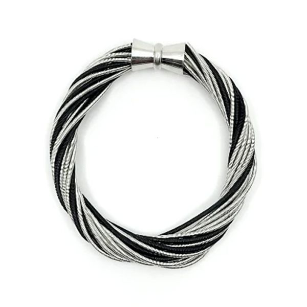 Silver and Black Twist Bracelet