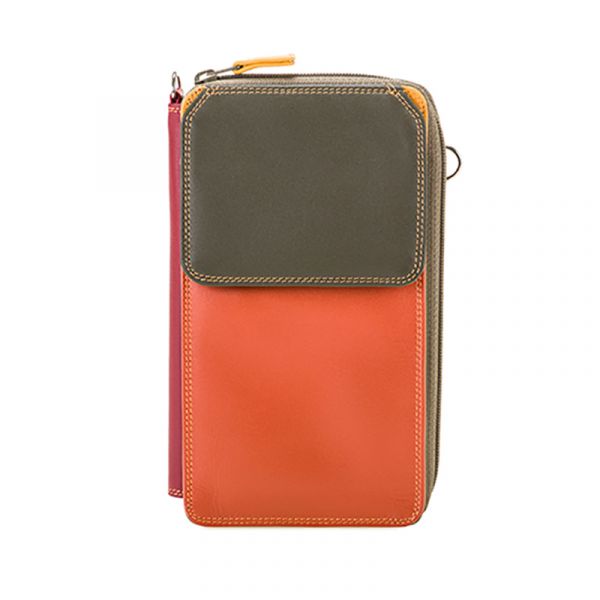 Leather Zip Purse with Shoulder Strap - Lucca