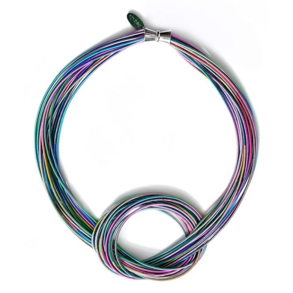 Rainbow Multi-Colored Large Knot Necklace