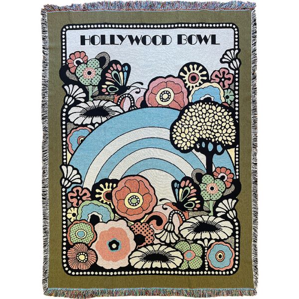Hollywood Bowl Flower Power Woven Throw Blanket