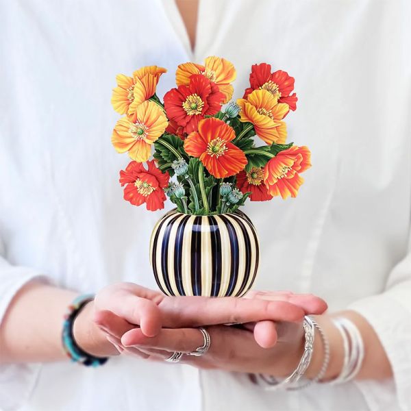 French Poppies Pop-up Greeting Card