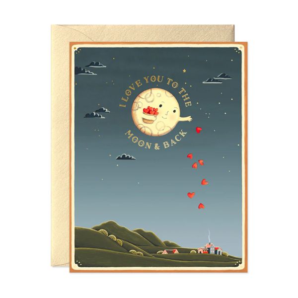 Moon and Back Greeting Card
