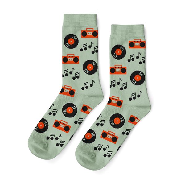 Vinyl Boombox Socks - Small