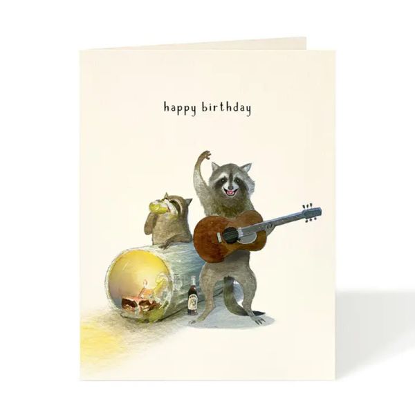 Happy Birthday Raccoons Greeting Card