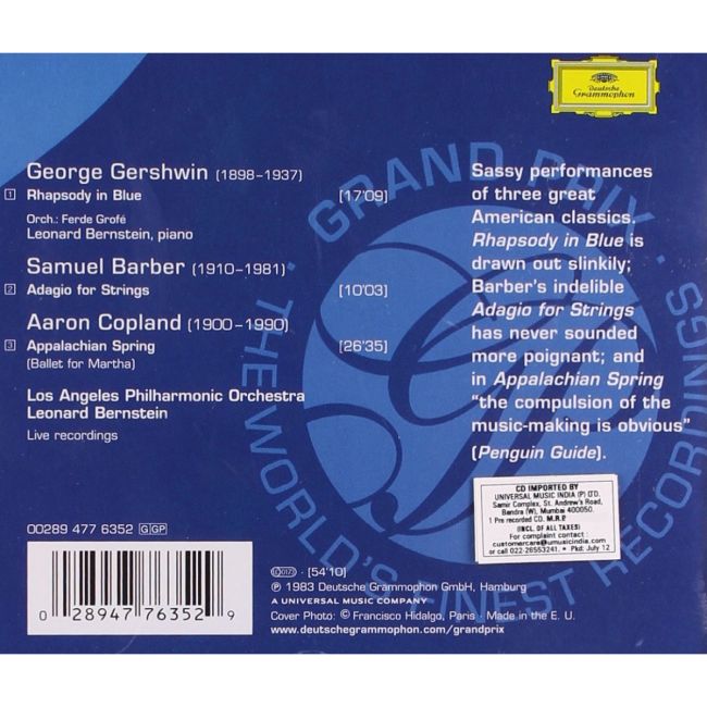 COMPLEX プロモーションCD Bernstein Conducts Gershwin, Barber, and Copland (CD)