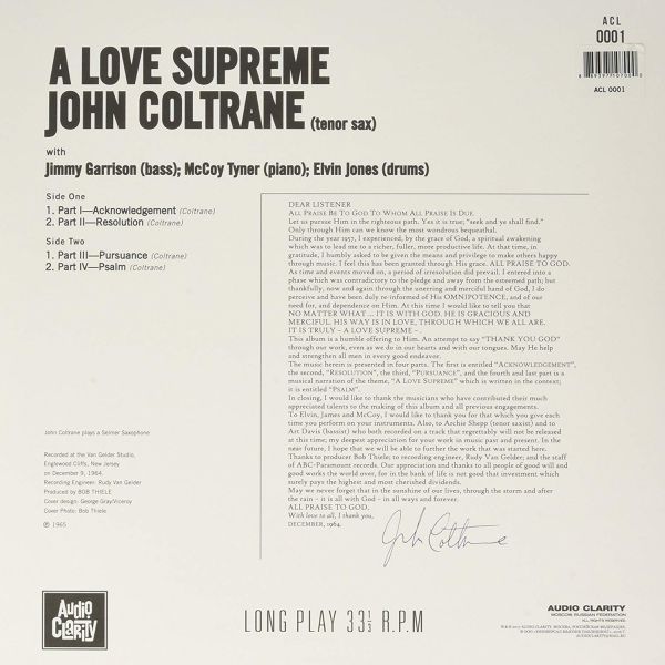 その他 Love Supreme 2LP/200g JOHN COLTRANE John Coltrane - A Love Supreme (UHQR 200g 45RPM Clarity