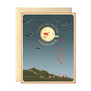 Moon and Back Greeting Card
