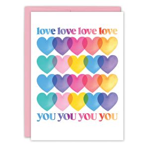 Love You Hearts Valentine's Day Greeting Card