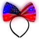 USA Flag Light Up Bow Headband